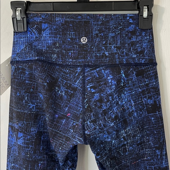 Lululemon Wunder Under High Waist Roll Down Nightsky Blue Black Size 4 - Picture 6 of 12